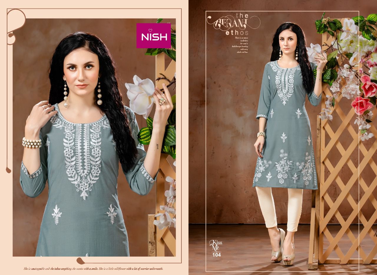 Nish Kiss Me Ethnic Wear Latest Designer Fancy Kurti With Bottom Collection